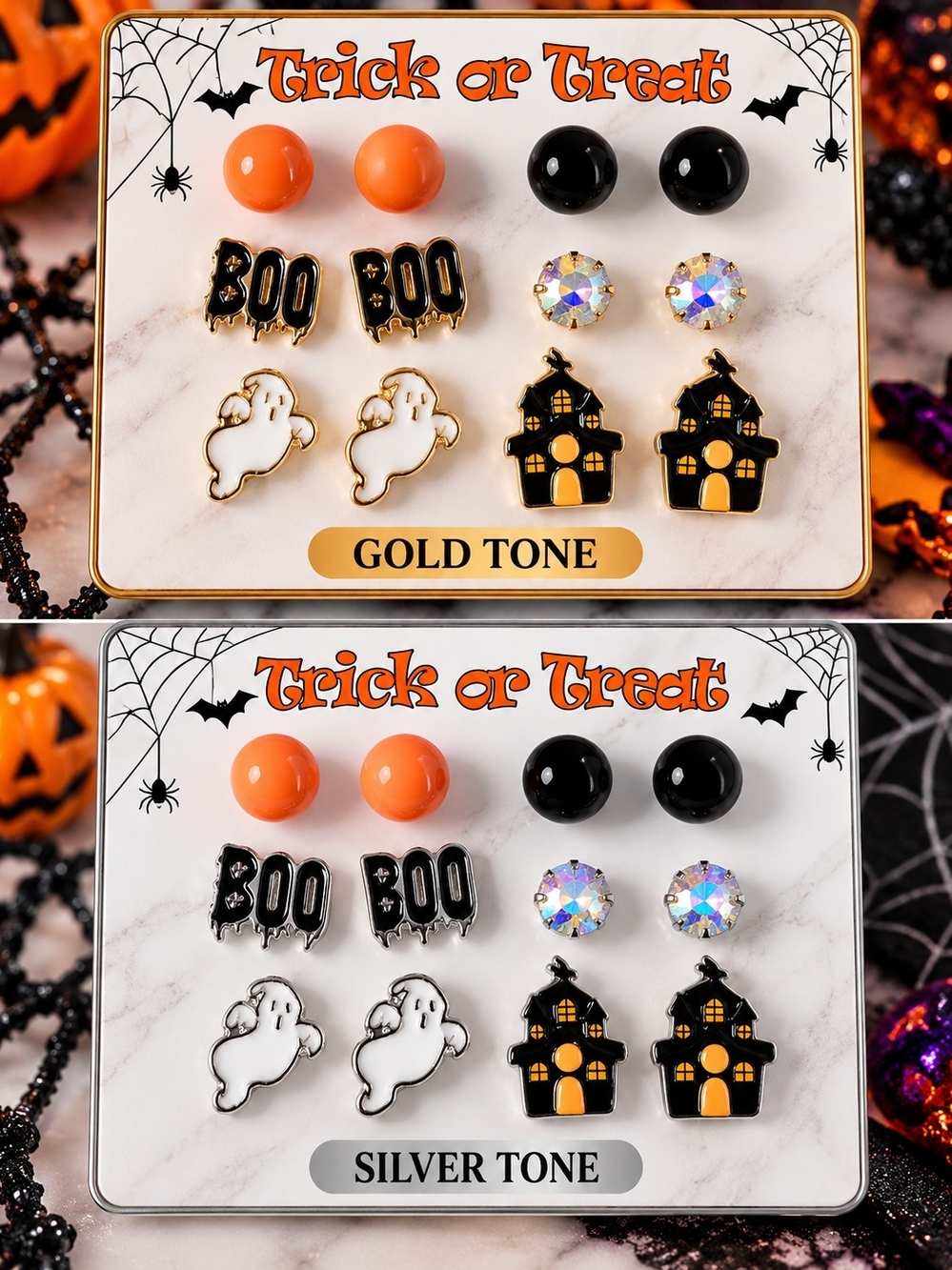 Halloween Stud Earring Set – Gold or Silver Tone
